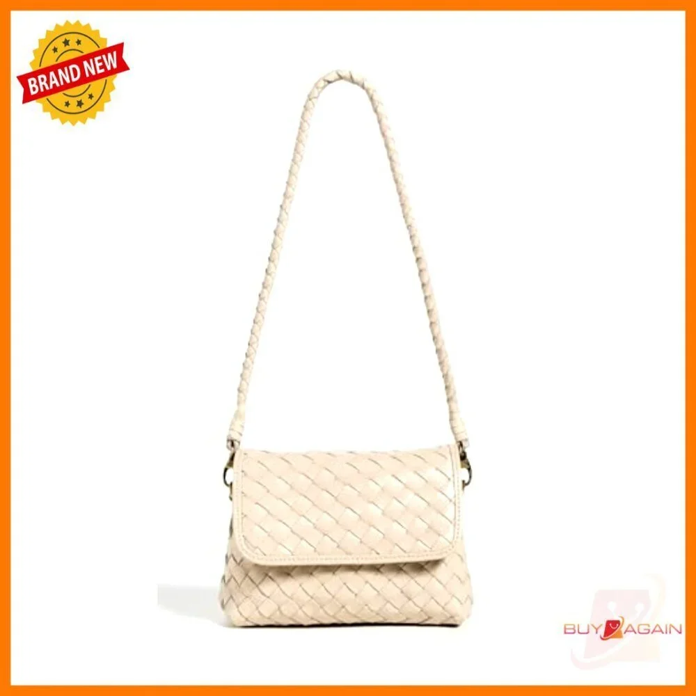 Mini Leather Shoulder Bag, Adjustable Strap, Fold-Over Flap